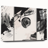 Large Black and White Abstract Wall Art - Modern Monochrome Canvas