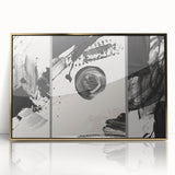 Large Black and White Abstract Wall Art - Modern Monochrome Canvas