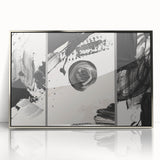 Large Black and White Abstract Wall Art - Modern Monochrome Canvas