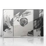 Large Black and White Abstract Wall Art - Modern Monochrome Canvas