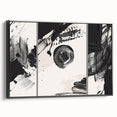 Large Black and White Abstract Wall Art - Modern Monochrome Canvas