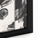 Large Black and White Abstract Wall Art - Modern Monochrome Canvas