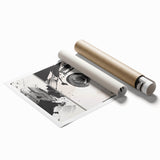 Large Black and White Abstract Wall Art - Modern Monochrome Canvas