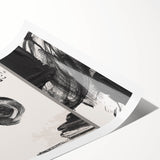 Large Black and White Abstract Wall Art - Modern Monochrome Canvas