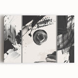 Large Black and White Abstract Wall Art - Modern Monochrome Canvas