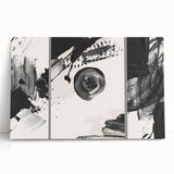 Large Black and White Abstract Wall Art - Modern Monochrome Canvas