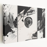 Large Black and White Abstract Wall Art - Modern Monochrome Canvas