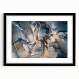 Luxury Abstract Wall Art – High-End Navy & Gold Canvas Print