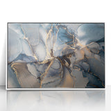 Luxury Abstract Wall Art – High-End Navy & Gold Canvas Print