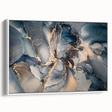 Luxury Abstract Wall Art – High-End Navy & Gold Canvas Print