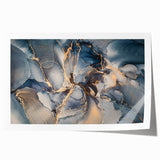 Luxury Abstract Wall Art – High-End Navy & Gold Canvas Print