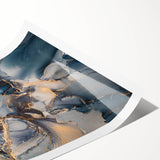 Luxury Abstract Wall Art – High-End Navy & Gold Canvas Print