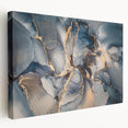 Luxury Abstract Wall Art – High-End Navy & Gold Canvas Print