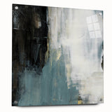 Earthen Harmony Abstracts - Modern Abstract Art in Teal and Black
