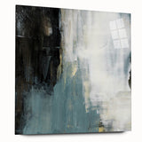 Earthen Harmony Abstracts - Modern Abstract Art in Teal and Black