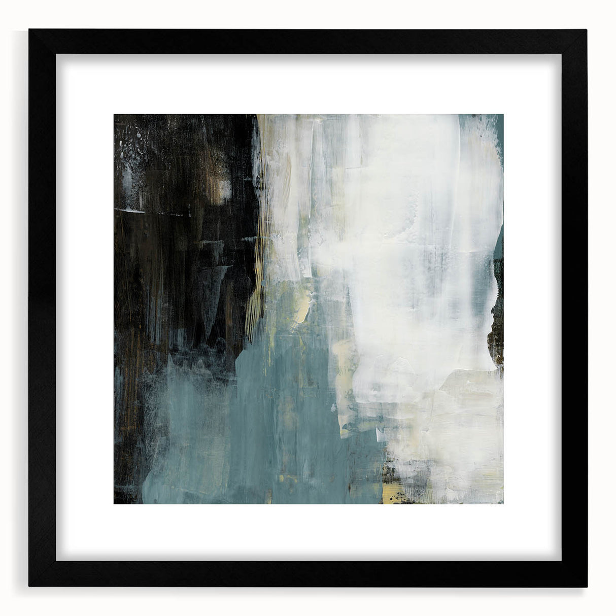 Earthen Harmony Abstracts - Modern Abstract Art in Teal and Black