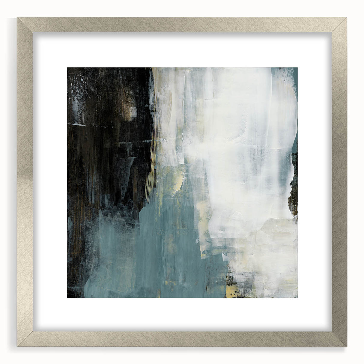 Earthen Harmony Abstracts - Modern Abstract Art in Teal and Black