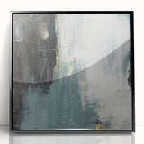 Earthen Harmony Abstracts - Modern Abstract Art in Teal and Black