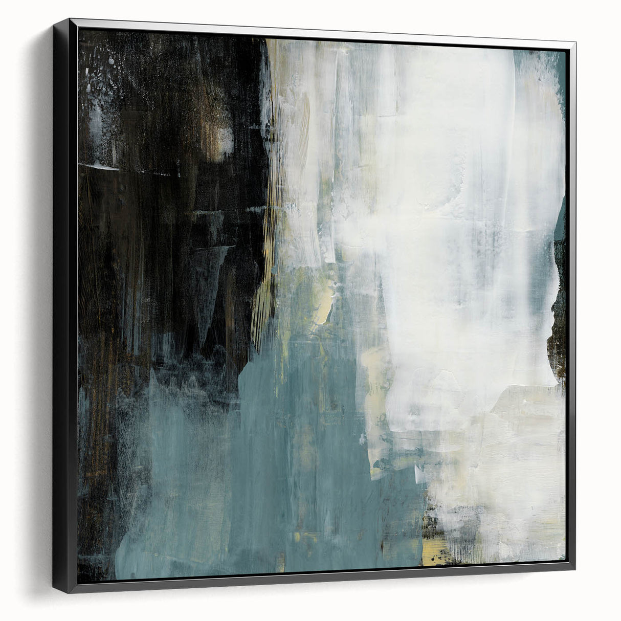 Earthen Harmony Abstracts - Modern Abstract Art in Teal and Black