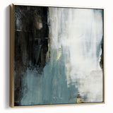 Earthen Harmony Abstracts - Modern Abstract Art in Teal and Black