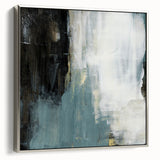 Earthen Harmony Abstracts - Modern Abstract Art in Teal and Black