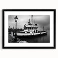 Vintage Tugboat in Fog – Black & White Fine Art Photography Print