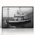 Vintage Tugboat in Fog – Black & White Fine Art Photography Print
