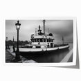 Vintage Tugboat in Fog – Black & White Fine Art Photography Print