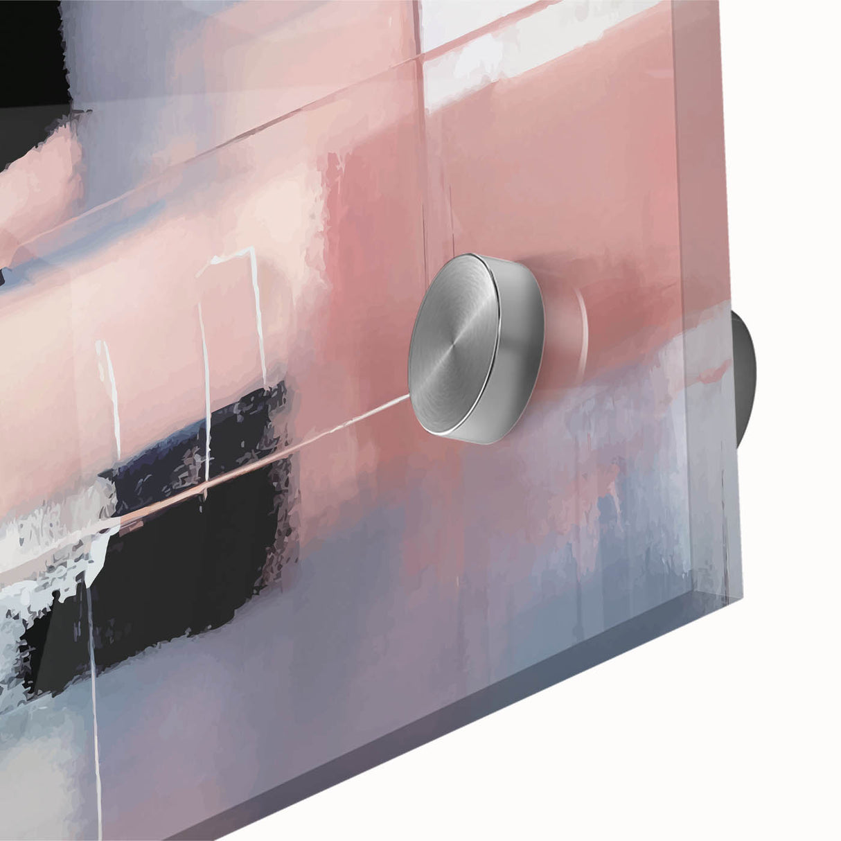 Modern Abstract Wall Art - Lilac & Black Geometric Canvas Print