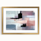 Modern Abstract Wall Art - Lilac & Black Geometric Canvas Print