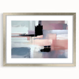 Modern Abstract Wall Art - Lilac & Black Geometric Canvas Print