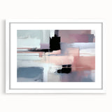 Modern Abstract Wall Art - Lilac & Black Geometric Canvas Print