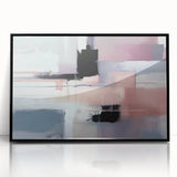 Modern Abstract Wall Art - Lilac & Black Geometric Canvas Print