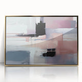 Modern Abstract Wall Art - Lilac & Black Geometric Canvas Print