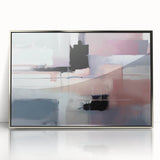 Modern Abstract Wall Art - Lilac & Black Geometric Canvas Print