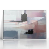 Modern Abstract Wall Art - Lilac & Black Geometric Canvas Print