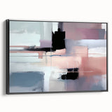 Modern Abstract Wall Art - Lilac & Black Geometric Canvas Print