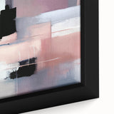 Modern Abstract Wall Art - Lilac & Black Geometric Canvas Print