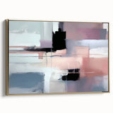 Modern Abstract Wall Art - Lilac & Black Geometric Canvas Print