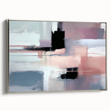 Modern Abstract Wall Art - Lilac & Black Geometric Canvas Print