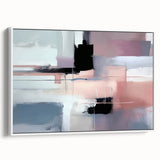 Modern Abstract Wall Art - Lilac & Black Geometric Canvas Print