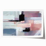 Modern Abstract Wall Art - Lilac & Black Geometric Canvas Print