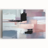 Modern Abstract Wall Art - Lilac & Black Geometric Canvas Print