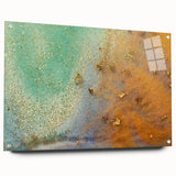 Moody Modern Wall Art – Contemporary Abstract Canvas in Gold & Teal