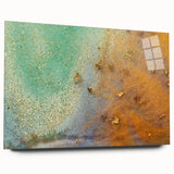 Moody Modern Wall Art – Contemporary Abstract Canvas in Gold & Teal