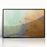 Moody Modern Wall Art – Contemporary Abstract Canvas in Gold & Teal