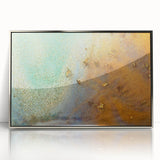 Moody Modern Wall Art – Contemporary Abstract Canvas in Gold & Teal