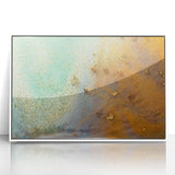 Moody Modern Wall Art – Contemporary Abstract Canvas in Gold & Teal