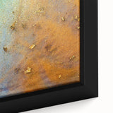Moody Modern Wall Art – Contemporary Abstract Canvas in Gold & Teal