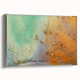 Moody Modern Wall Art – Contemporary Abstract Canvas in Gold & Teal